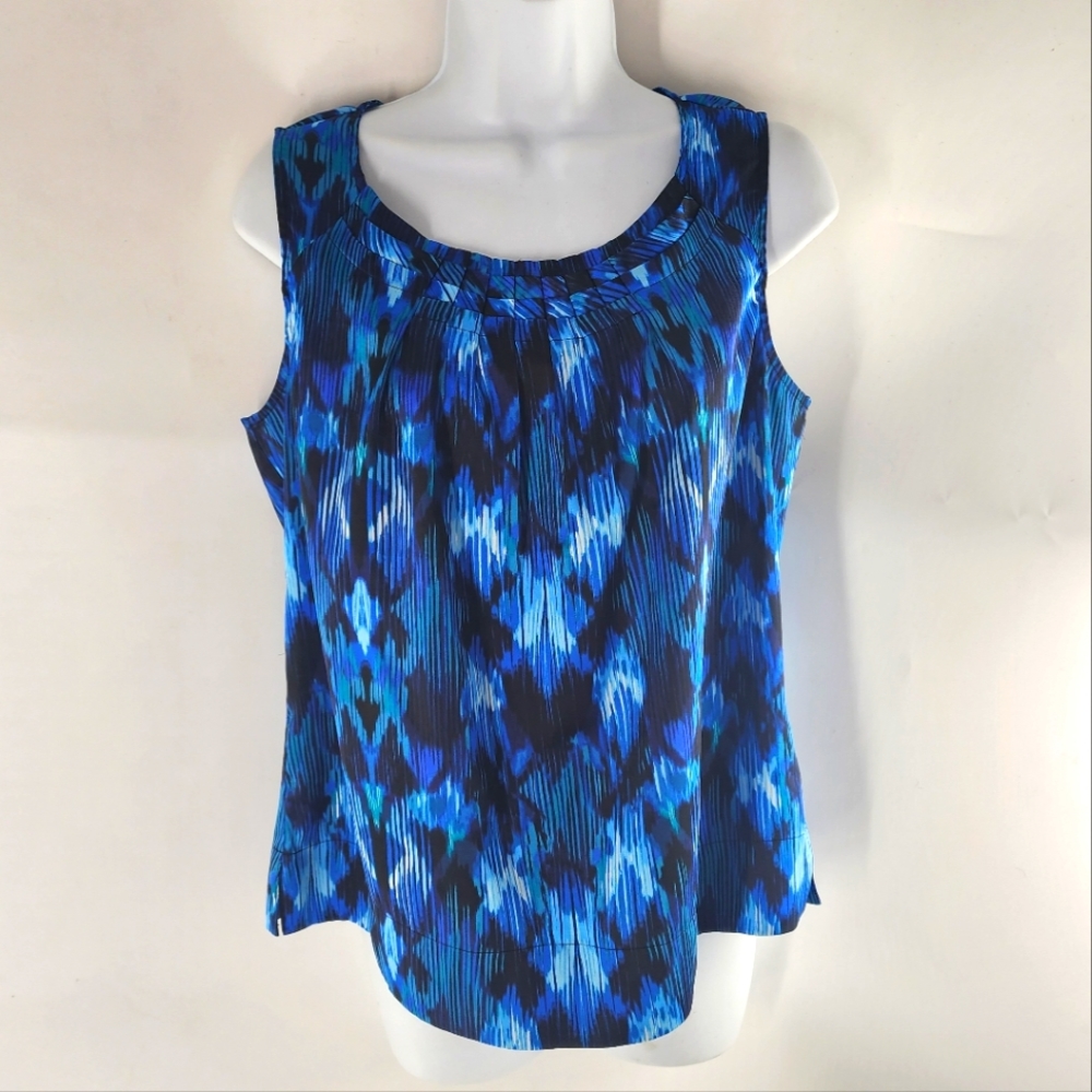* Chicos size 1 blue sleeveless blouse career top medium 8